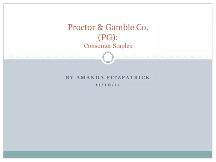 proctor gamble co pg consumer staples