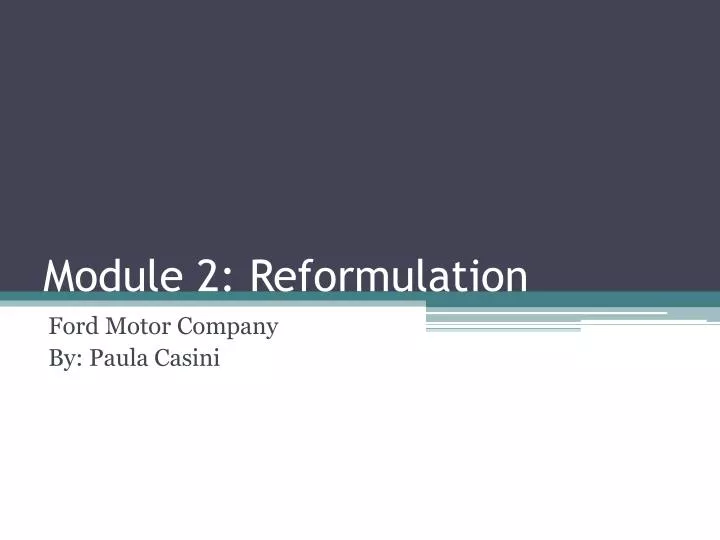 module 2 reformulation