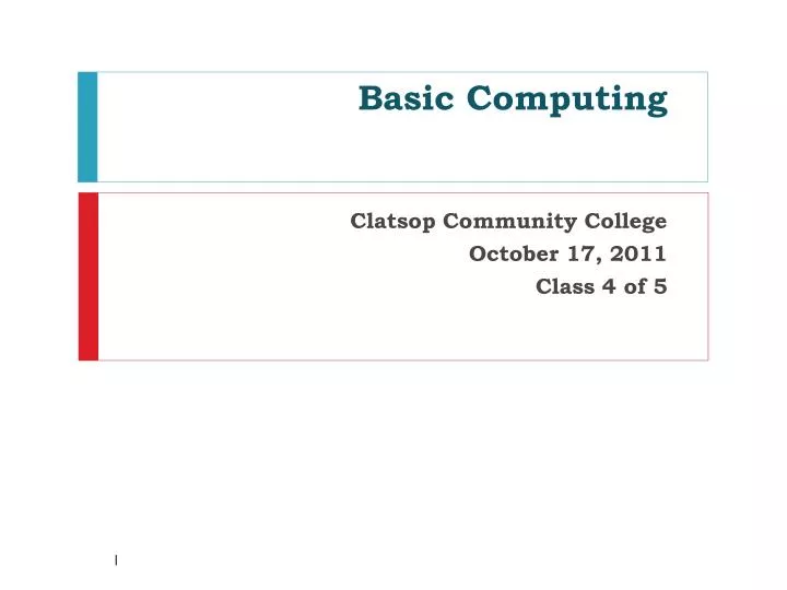 basic computing