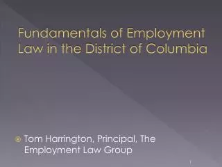Fundamentals of Employment Law in the District of Columbia