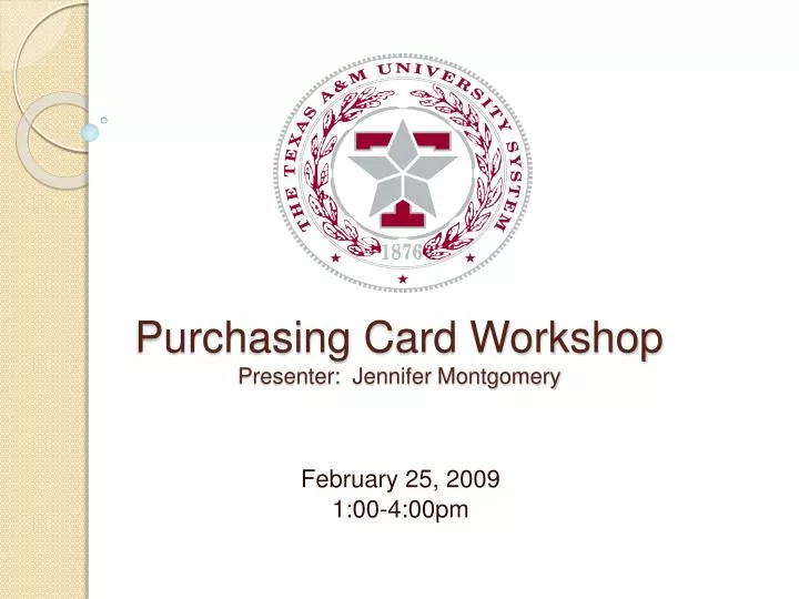 purchasing card workshop presenter jennifer montgomery