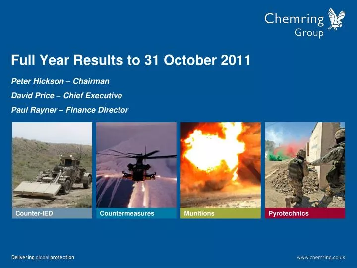 full year results to 31 october 2011