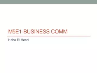 M5E1-Business Comm