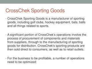 CrossChek Sporting Goods