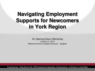 Navigating Employment Supports for Newcomers in York Region