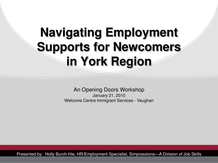 navigating employment supports for newcomers in york region