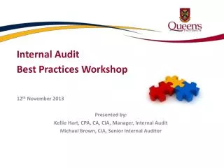 Internal Audit Best Practices Workshop