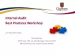 Internal Audit Best Practices Workshop
