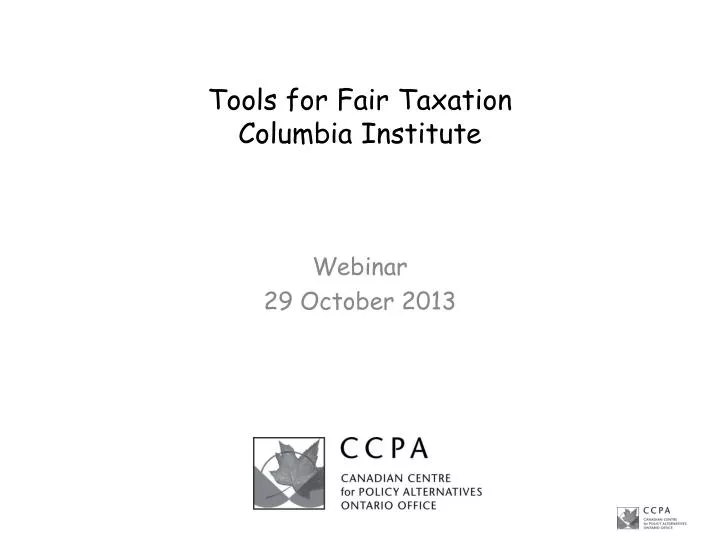 tools for fair taxation columbia institute