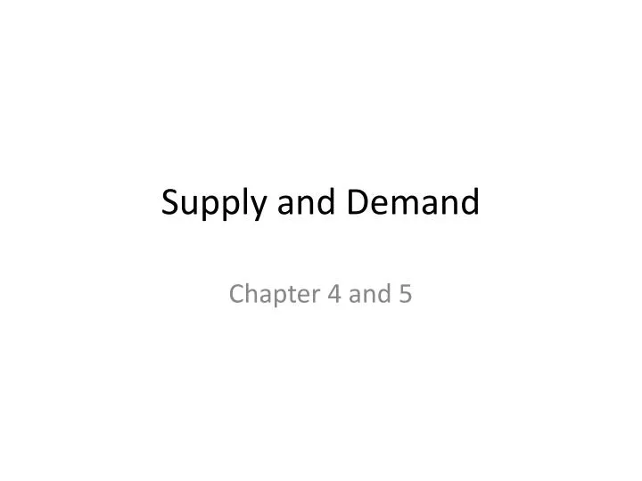 supply and demand