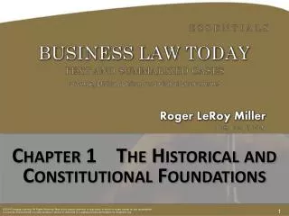 Chapter 1 The Historical and Constitutional Foundations