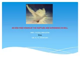 AN END-TIME VISION OF THE RAPTURE AND EXPERIENCE IN HELL .