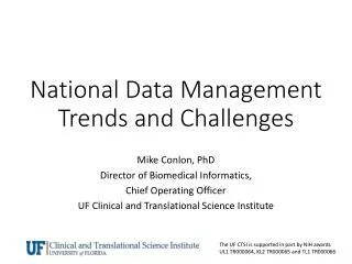 National Data Management Trends and Challenges