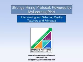 Stronge Hiring Protocol: Powered by MyLearningPlan