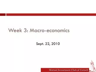 Week 3: Macro-economics