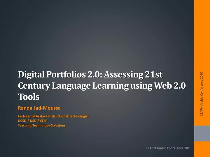digital portfolios 2 0 assessing 21st century language learning using web 2 0 tools