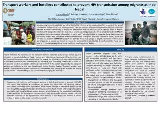Transport workers and hoteliers contributed to prevent HIV transmission among migrants at Indo-Nepal