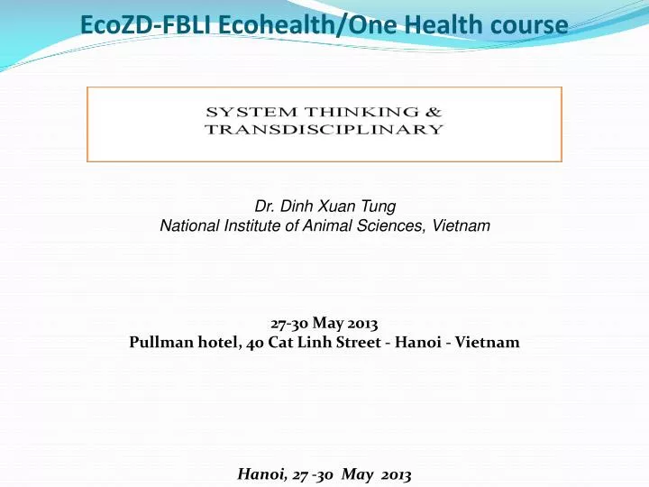 ecozd fbli ecohealth one health course
