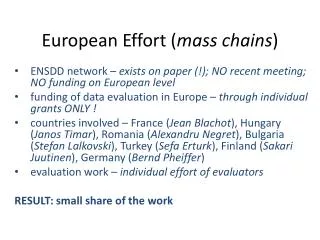 European Effort ( mass chains )