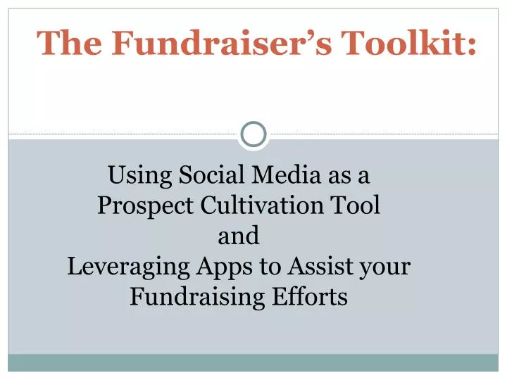 the fundraiser s toolkit