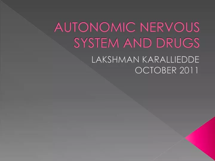 autonomic nervous system and drugs