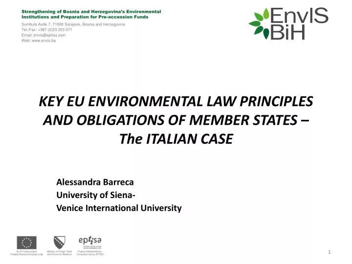 key eu environmental law principles and obligations of member states the italian case
