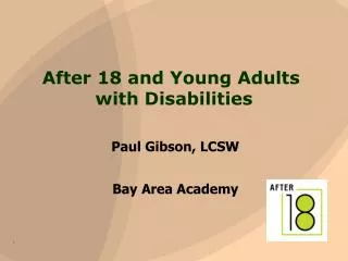 After 18 and Young Adults with Disabilities