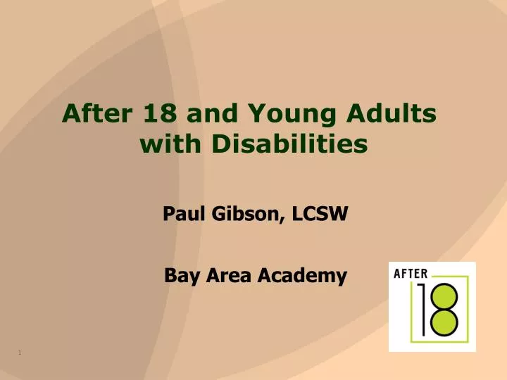 after 18 and young adults with disabilities