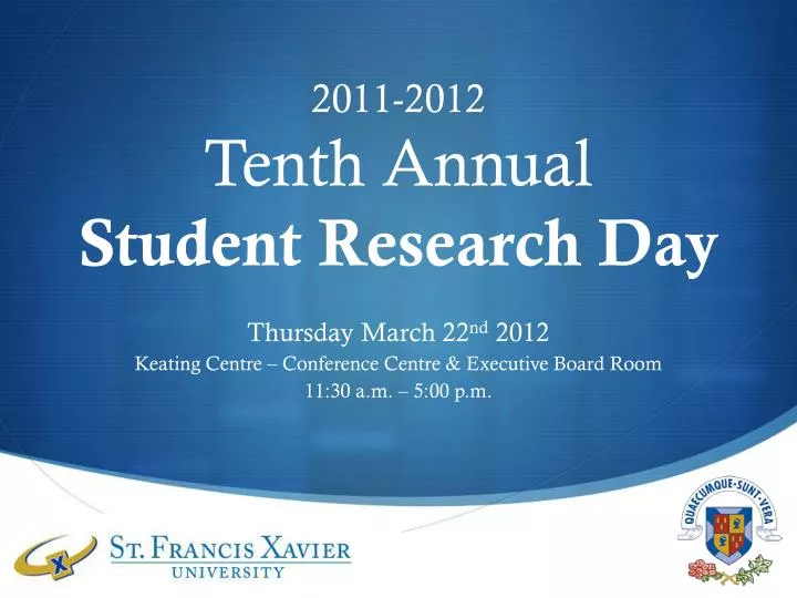 2011 2012 tenth annual student research day