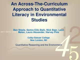 An Across-The-Curriculum Approach to Quantitative Literacy in Environmental Studies