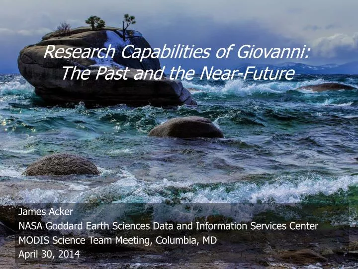 research capabilities of giovanni the past and the near future