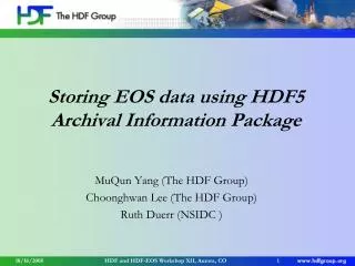 Storing EOS data using HDF5 Archival Information Package
