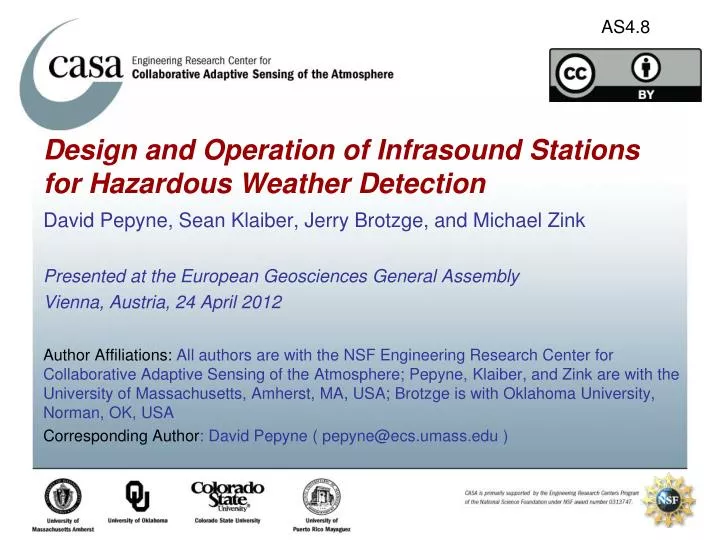 design and operation of infrasound stations for hazardous weather detection