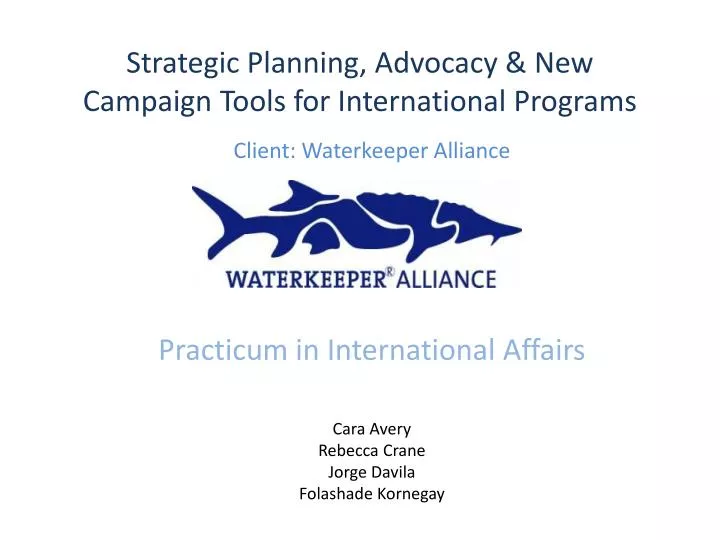 strategic planning advocacy new campaign tools for international programs