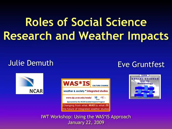 roles of social science research and weather impacts