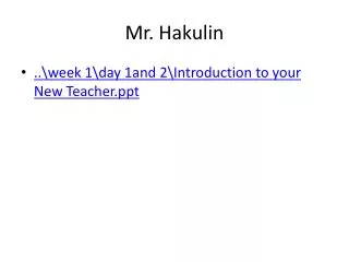 Mr. Hakulin