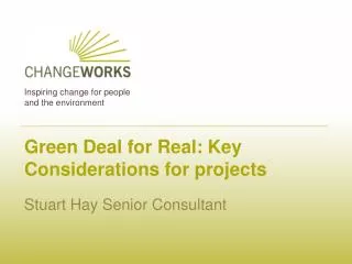 Green Deal for Real: Key Considerations for projects