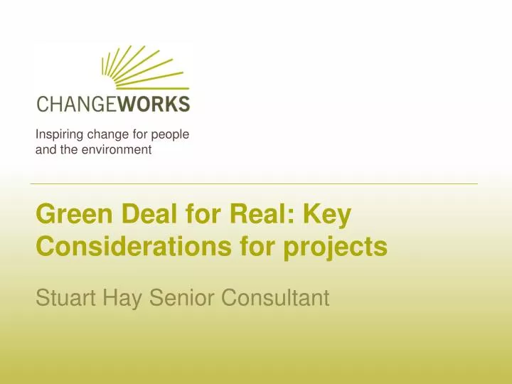 green deal for real key considerations for projects
