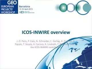 ICOS-INWIRE overview