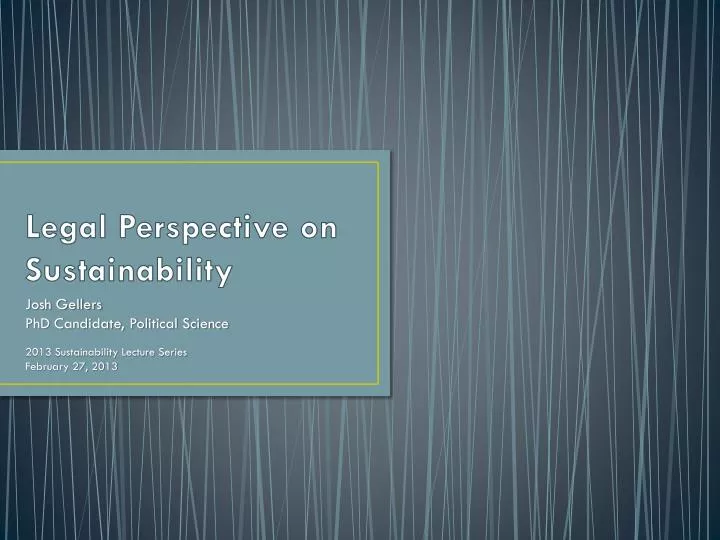 legal perspective on sustainability
