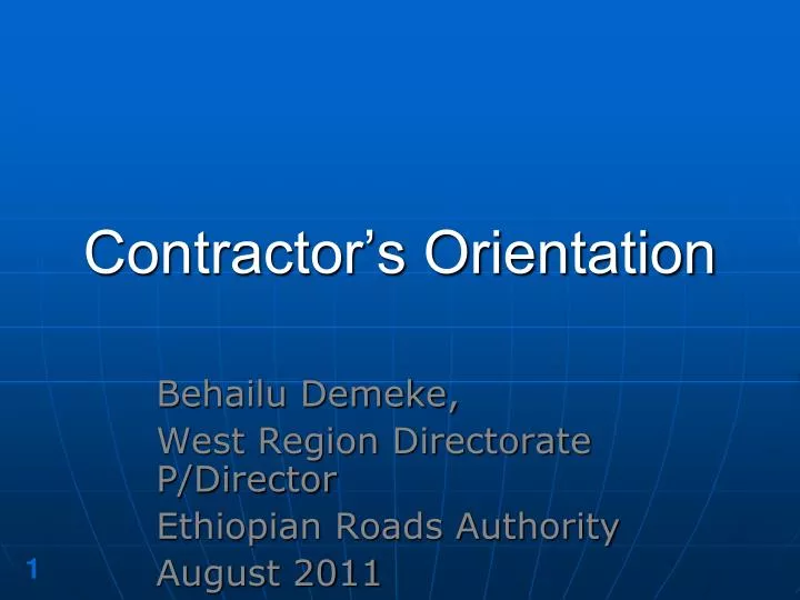 contractor s orientation