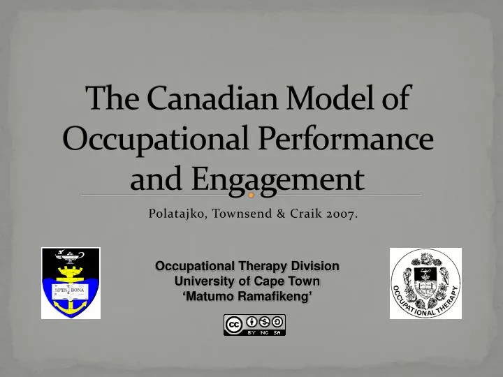 Canadian Model of Occupational Performance (CMOP-E). Published