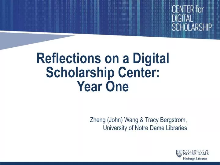 reflections on a digital scholarship center year one