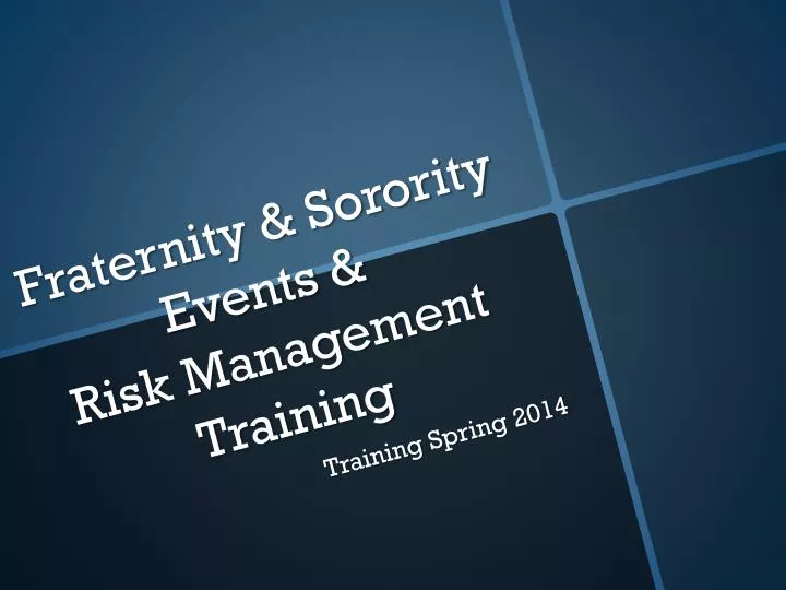 fraternity sorority events risk management training