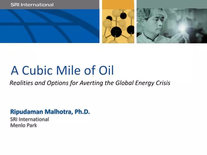 realities and options for averting the global energy crisis