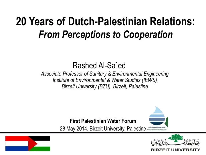 20 years of dutch palestinian relations from perceptions to cooperation