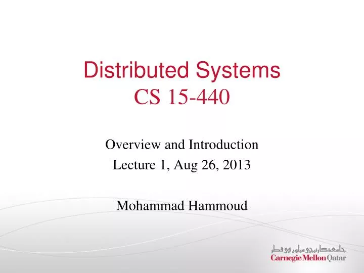 distributed systems cs 15 440