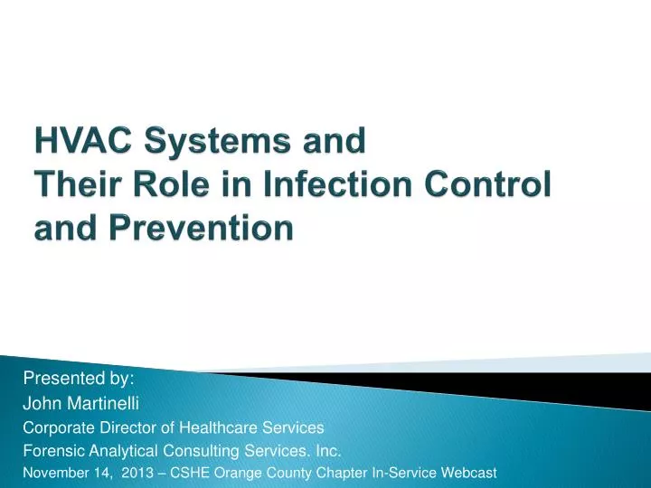 hvac systems and their role in infection control and prevention