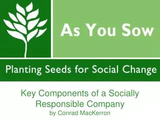 Key Components of a Socially Responsible Company by Conrad MacKerron