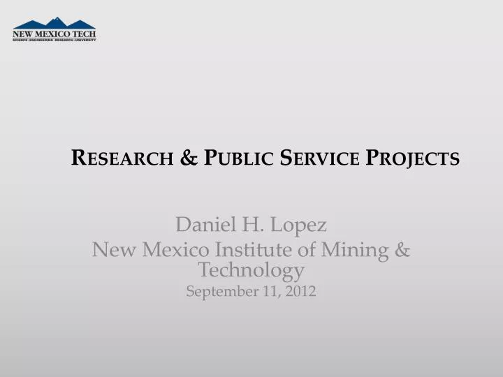research public service projects